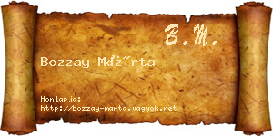 Bozzay Márta névjegykártya