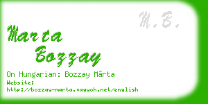 marta bozzay business card